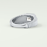 1.5 CT Emerald Cut Bezel Solitaire Moissanite Engagement Ring 14