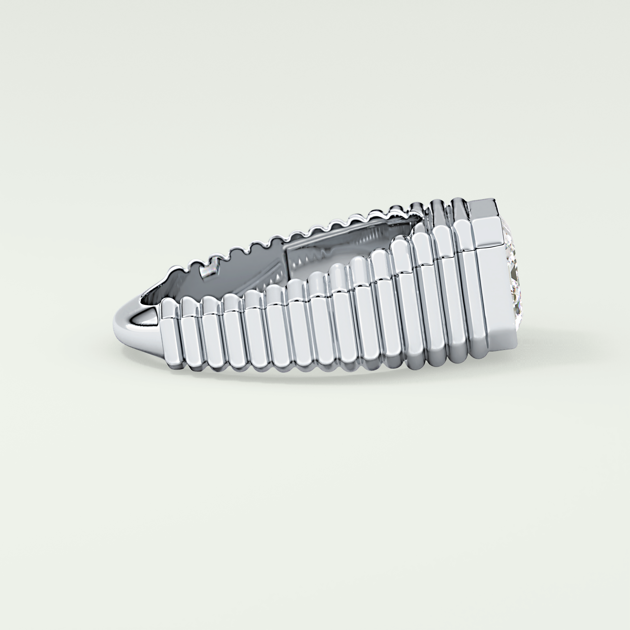 1.5 CT Emerald Cut Bezel Solitaire Moissanite Engagement Ring 15