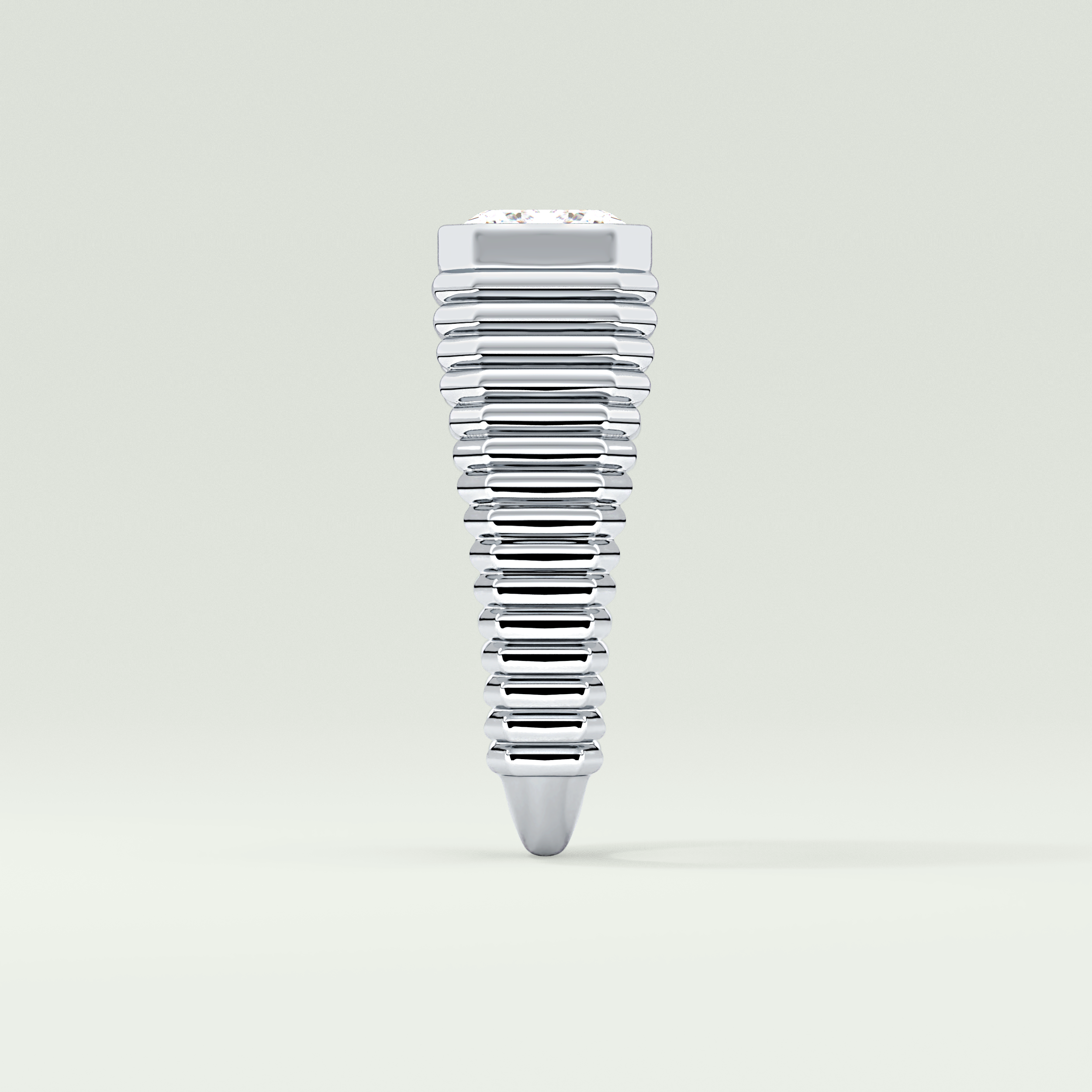 1.5 CT Emerald Cut Bezel Solitaire Moissanite Engagement Ring 16