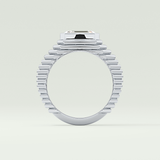 1.5 CT Emerald Cut Bezel Solitaire Moissanite Engagement Ring 18