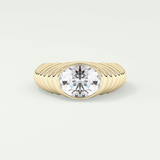 1.25 CT Oval Cut Bezel Solitaire Moissanite Engagement Ring 1