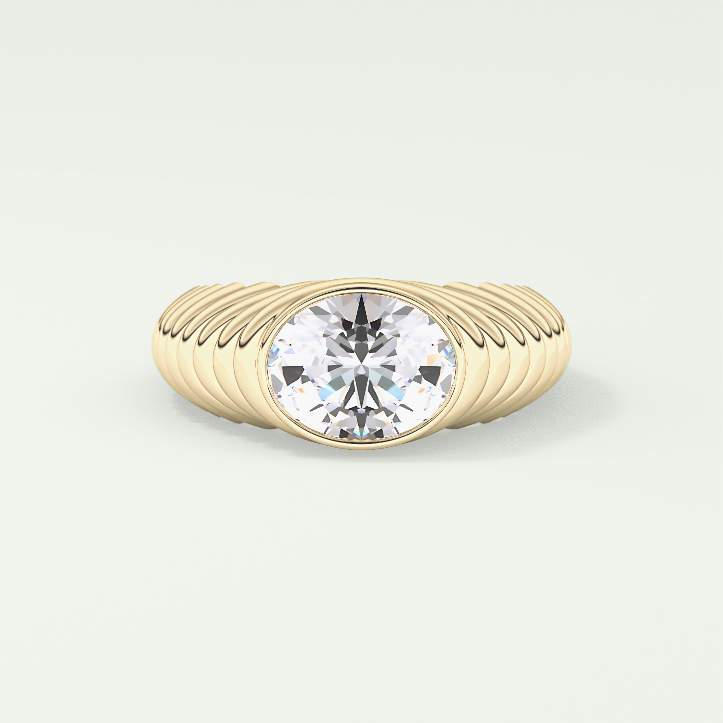 1.25 CT Oval Cut Bezel Solitaire Moissanite Engagement Ring 1