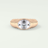 1.25 CT Oval Cut Bezel Solitaire Moissanite Engagement Ring 7