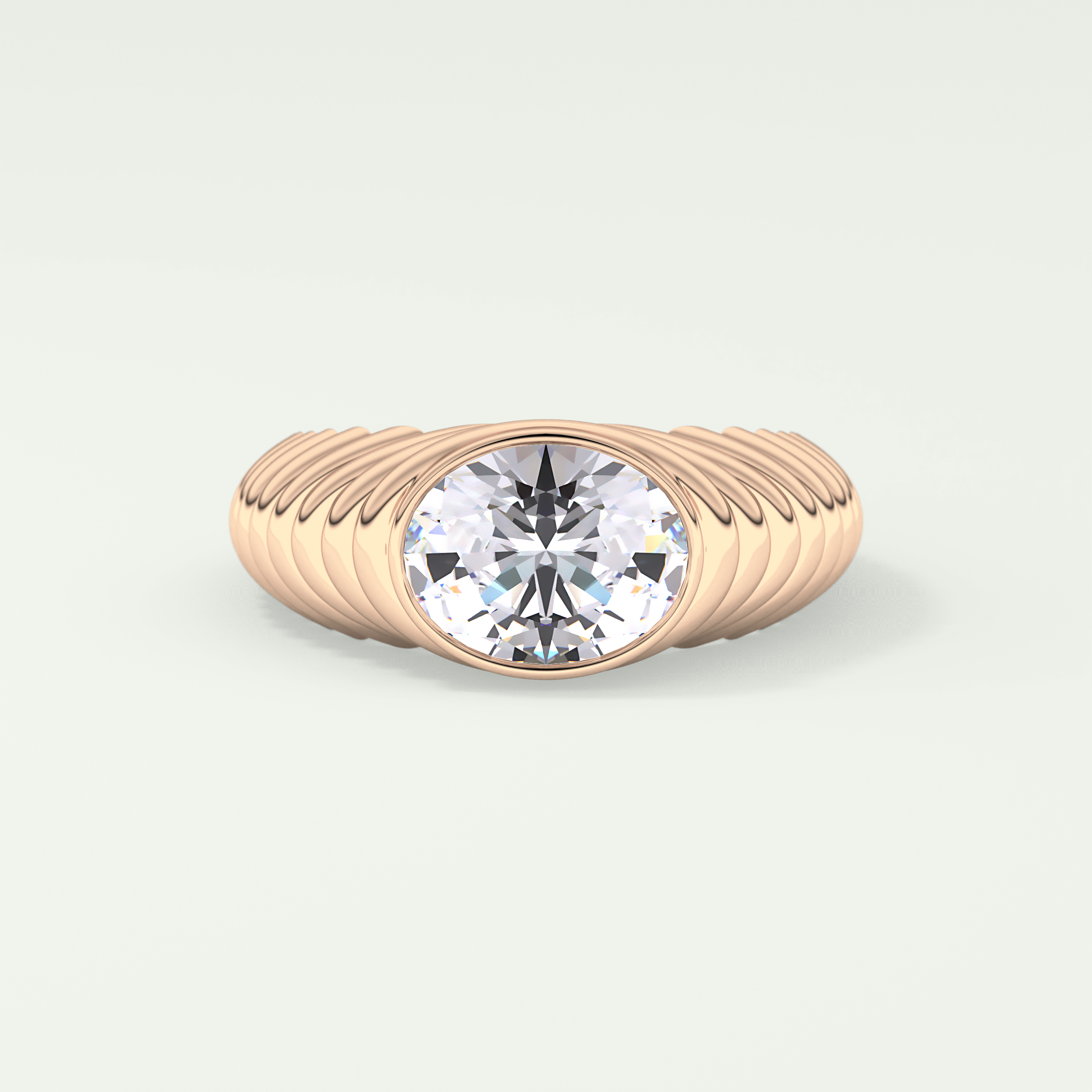1.25 CT Oval Cut Bezel Solitaire Moissanite Engagement Ring 7