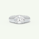 1.25 CT Oval Cut Bezel Lab-Grown Diamond Engagement Ring