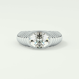 1.25 CT Oval Cut Bezel Solitaire Moissanite Engagement Ring 13
