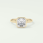 1.25 CT Asscher Cut Bezel Solitaire Lab-Grown Diamond Engagement Ring 1