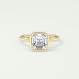 1.25 CT Asscher Cut Bezel Solitaire Lab-Grown Diamond Engagement Ring 1