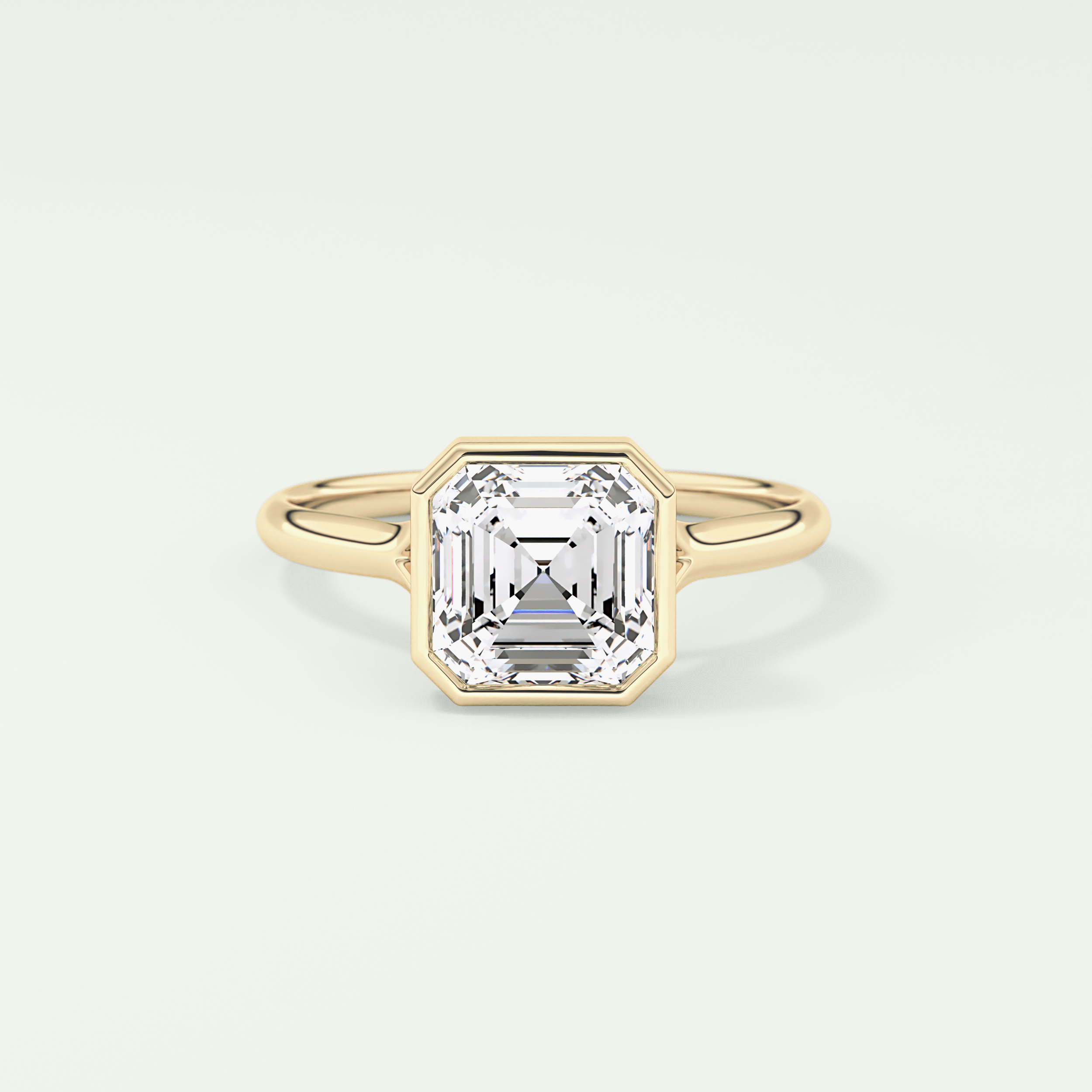 1.25 CT Asscher Cut Bezel Solitaire Lab-Grown Diamond Engagement Ring 1