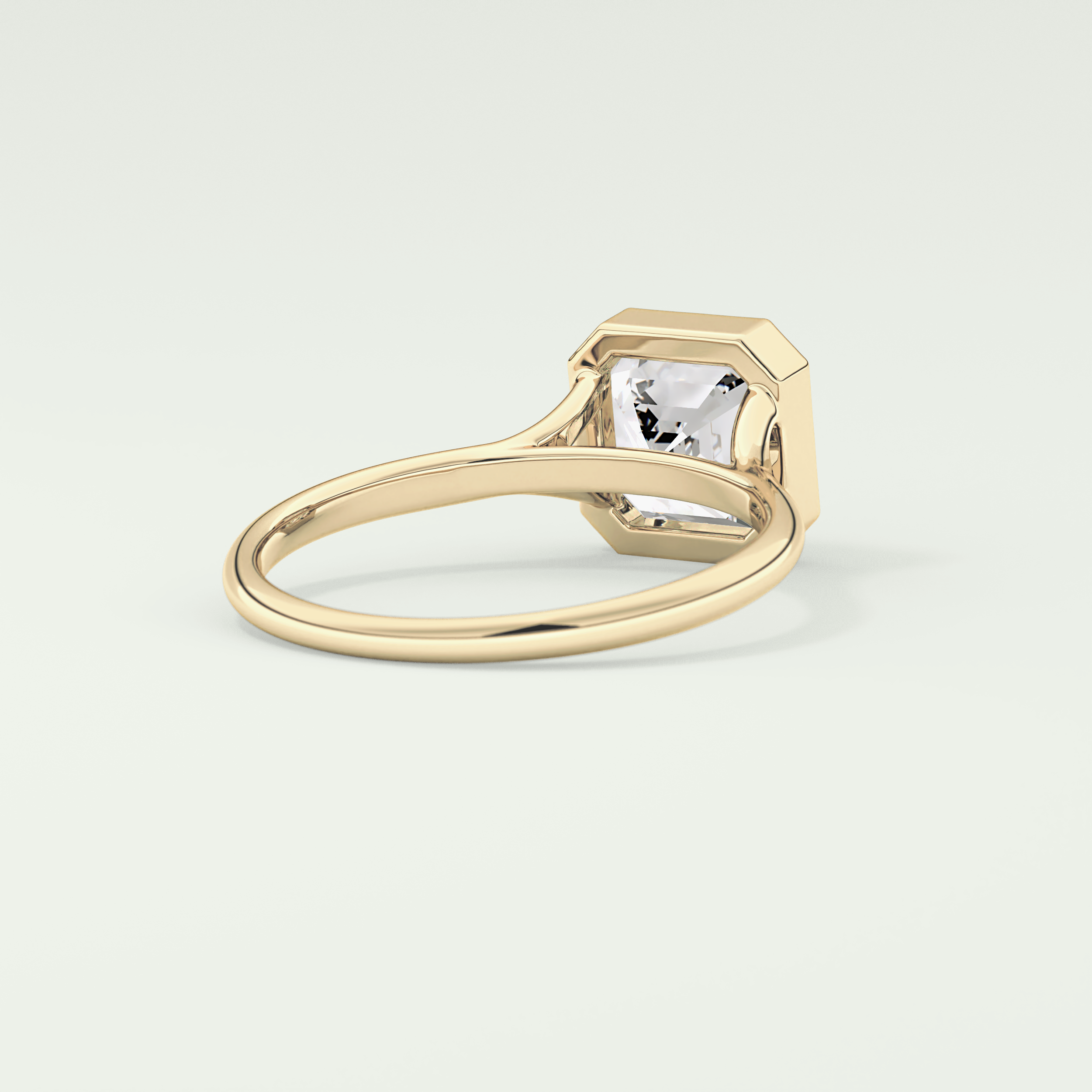 1.25 CT Asscher Cut Bezel Solitaire Lab-Grown Diamond Engagement Ring 2