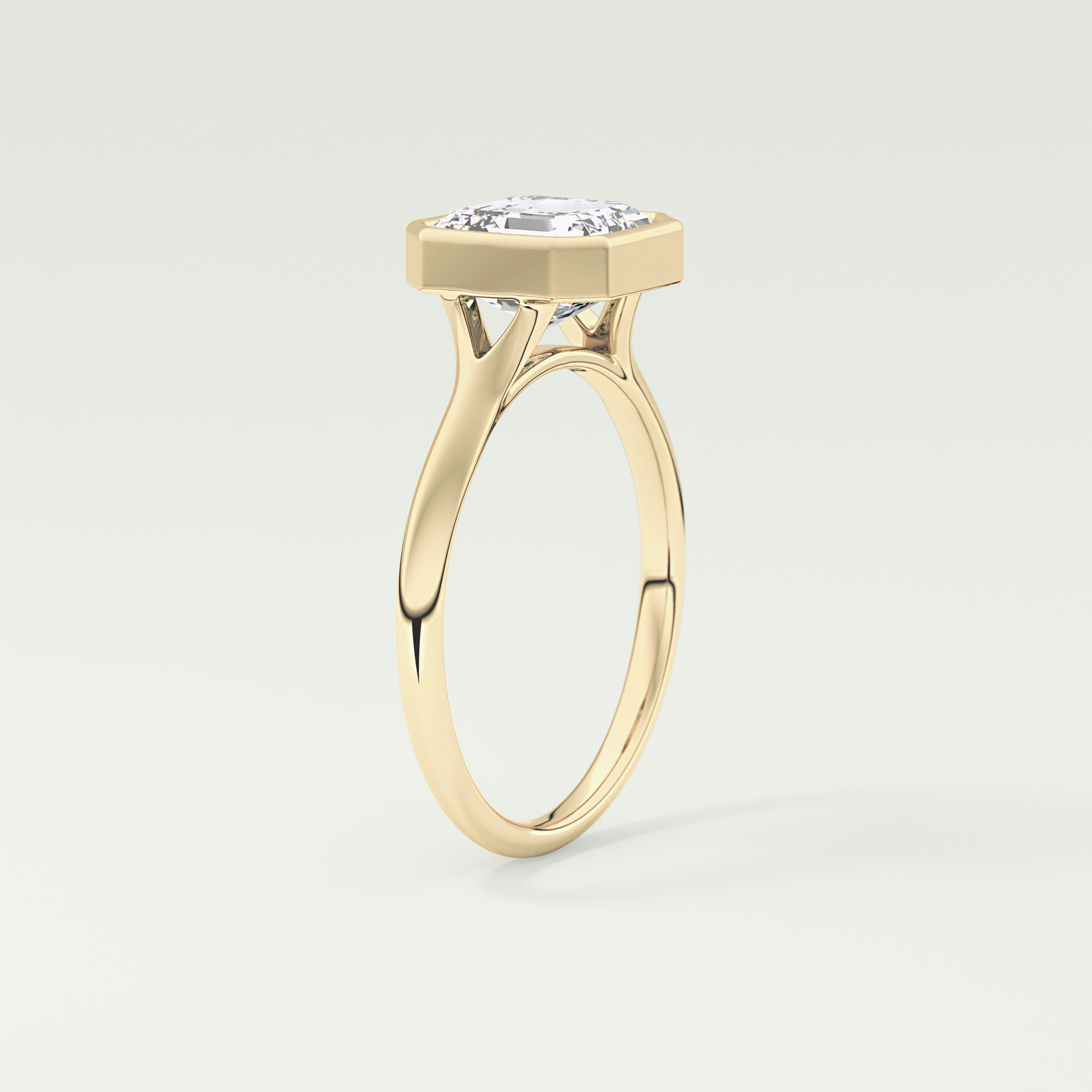 1.25 CT Asscher Cut Bezel Solitaire Lab-Grown Diamond Engagement Ring 5