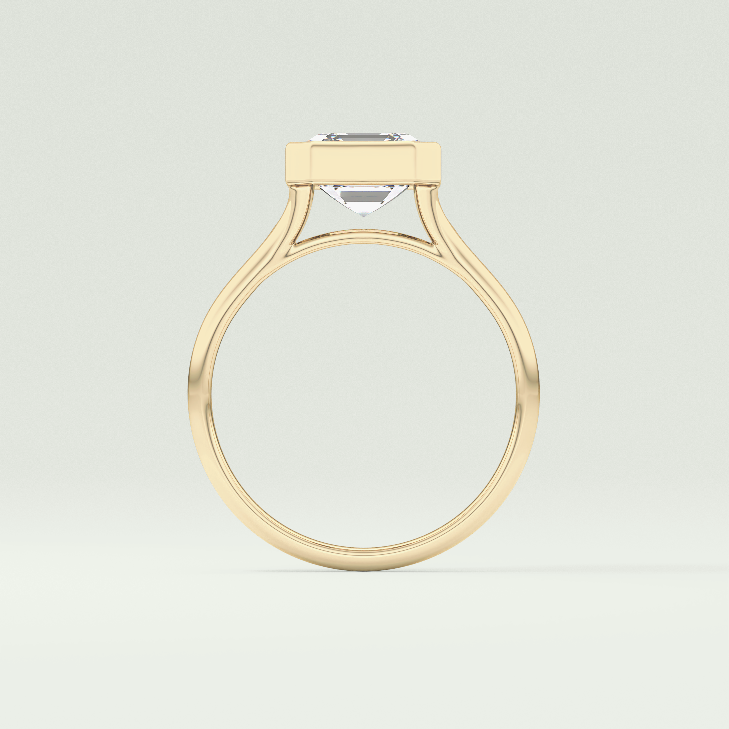 1.25 CT Asscher Cut Bezel Solitaire Lab-Grown Diamond Engagement Ring 6