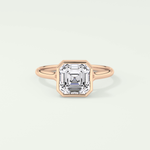 1.25 CT Asscher Cut Bezel Solitaire Lab-Grown Diamond Engagement Ring 7