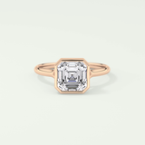 1.25 CT Asscher Cut Bezel Solitaire Lab-Grown Diamond Engagement Ring 7