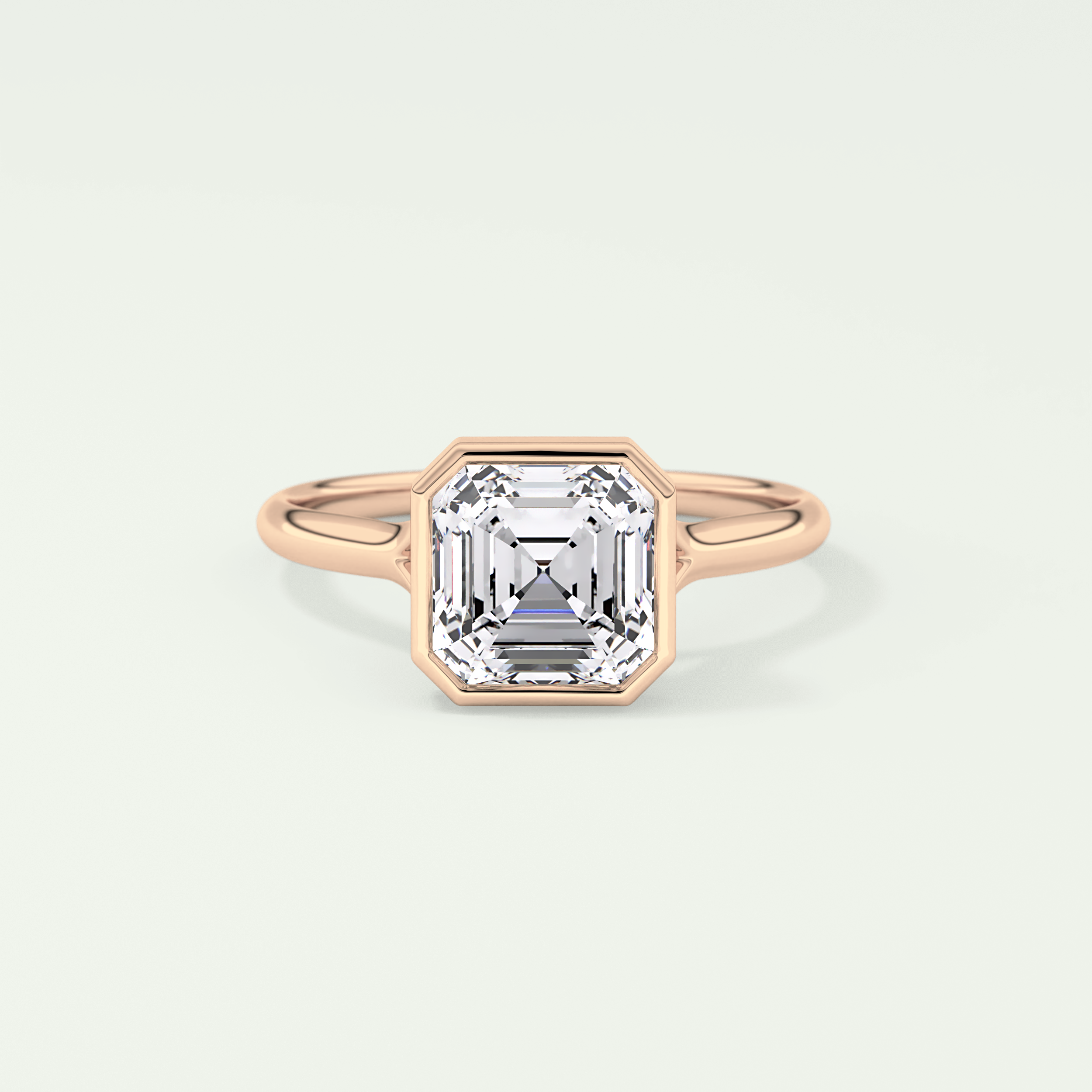 1.25 CT Asscher Cut Bezel Solitaire Lab-Grown Diamond Engagement Ring 7