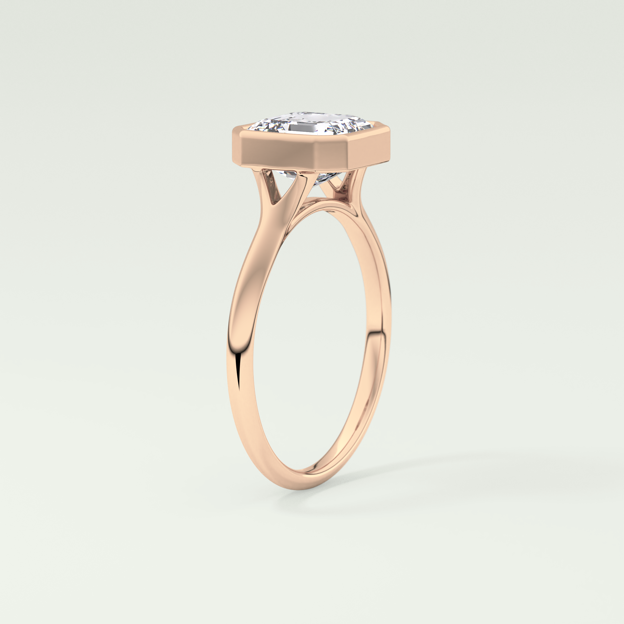 1.25 CT Asscher Cut Bezel Solitaire Lab-Grown Diamond Engagement Ring 11