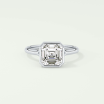 1.25 CT Asscher Cut Bezel Solitaire Lab-Grown Diamond Engagement Ring 13