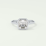 1.25 CT Asscher Cut Bezel Solitaire Lab-Grown Diamond Engagement Ring 13
