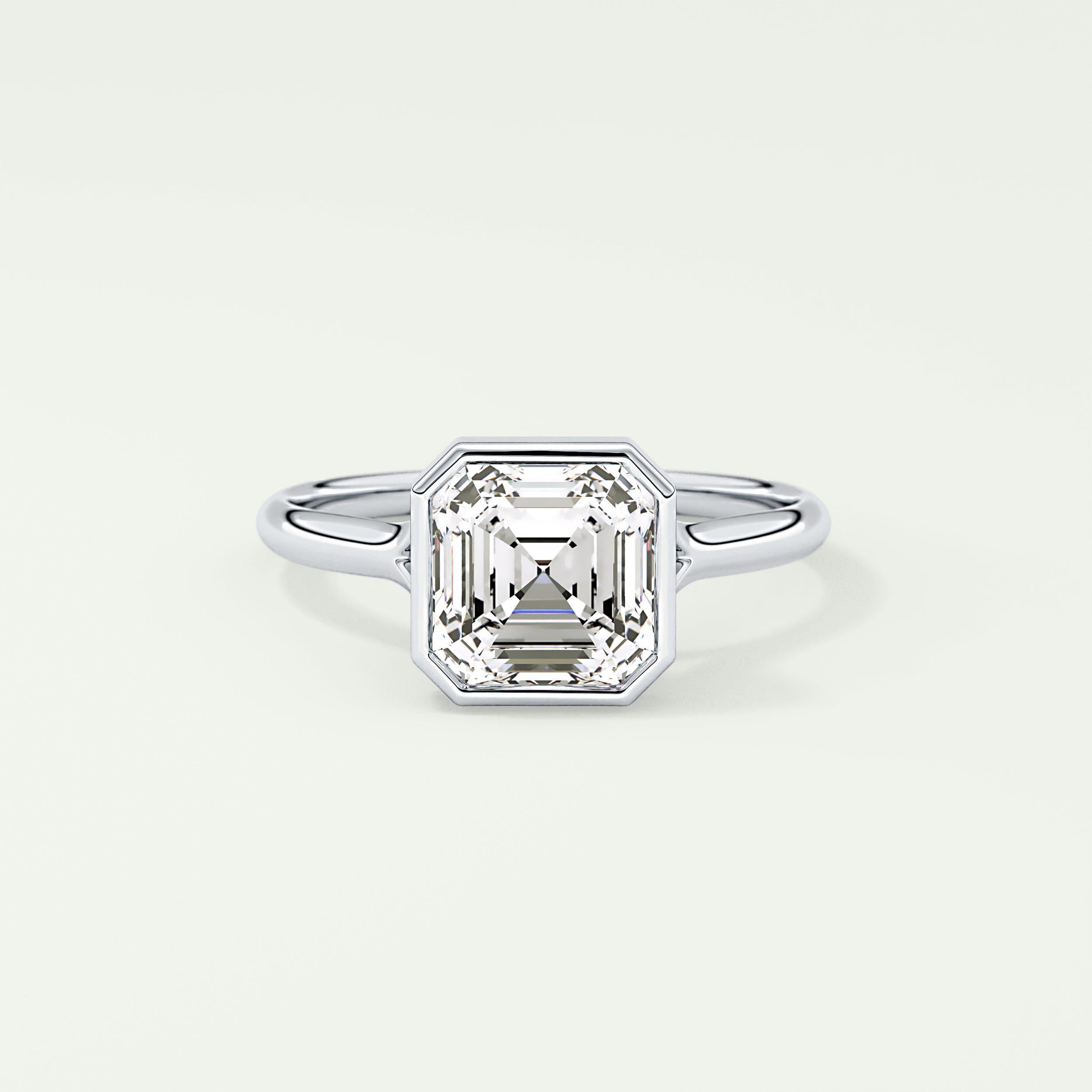 1.25 CT Asscher Cut Bezel Solitaire Lab-Grown Diamond Engagement Ring 13