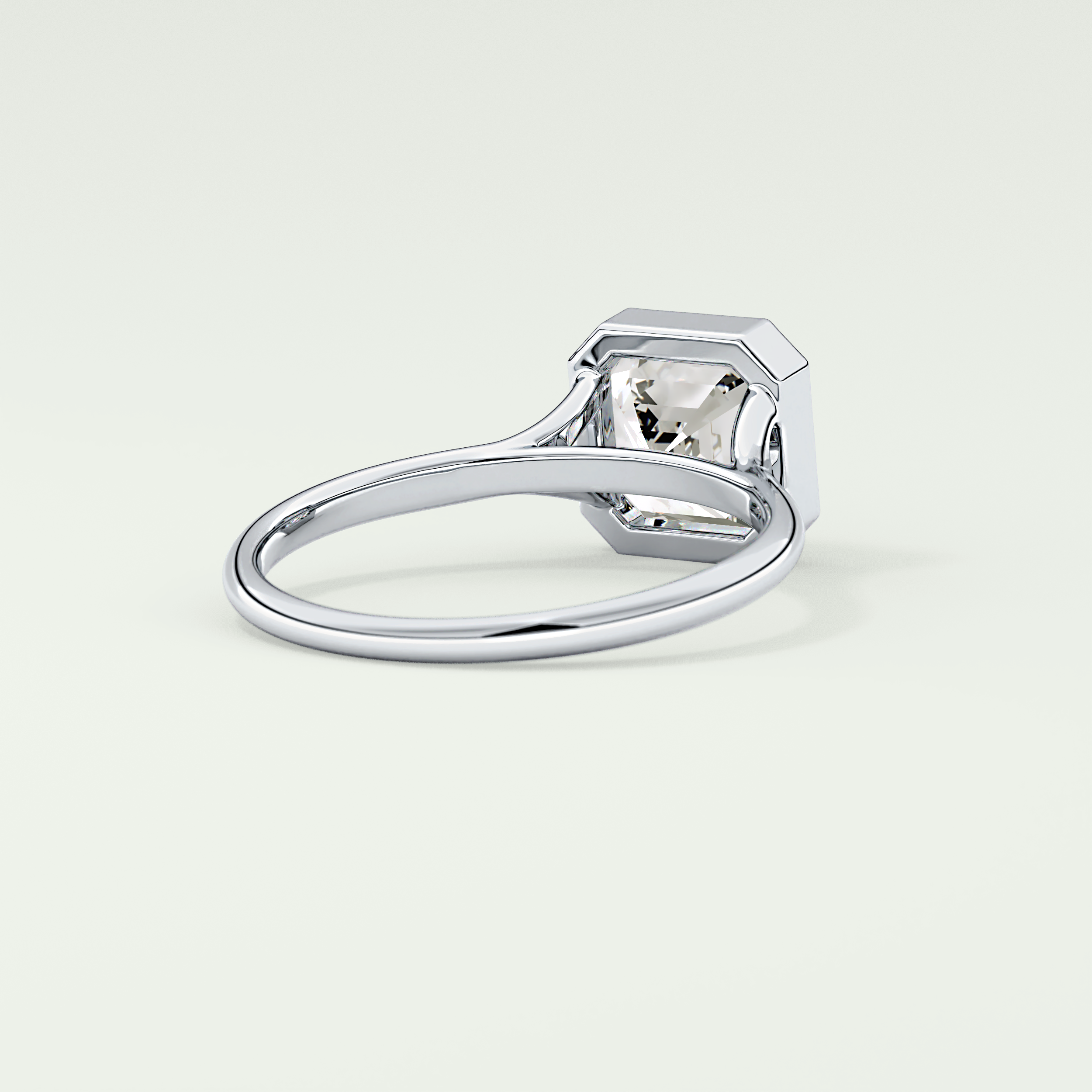 1.25 CT Asscher Cut Bezel Solitaire Lab-Grown Diamond Engagement Ring 14