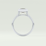 1.25 CT Asscher Cut Bezel Solitaire Lab-Grown Diamond Engagement Ring 18