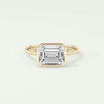 2.0 CT Est West Emerald Cut Solitaire Moissanite Engagement Rings 1