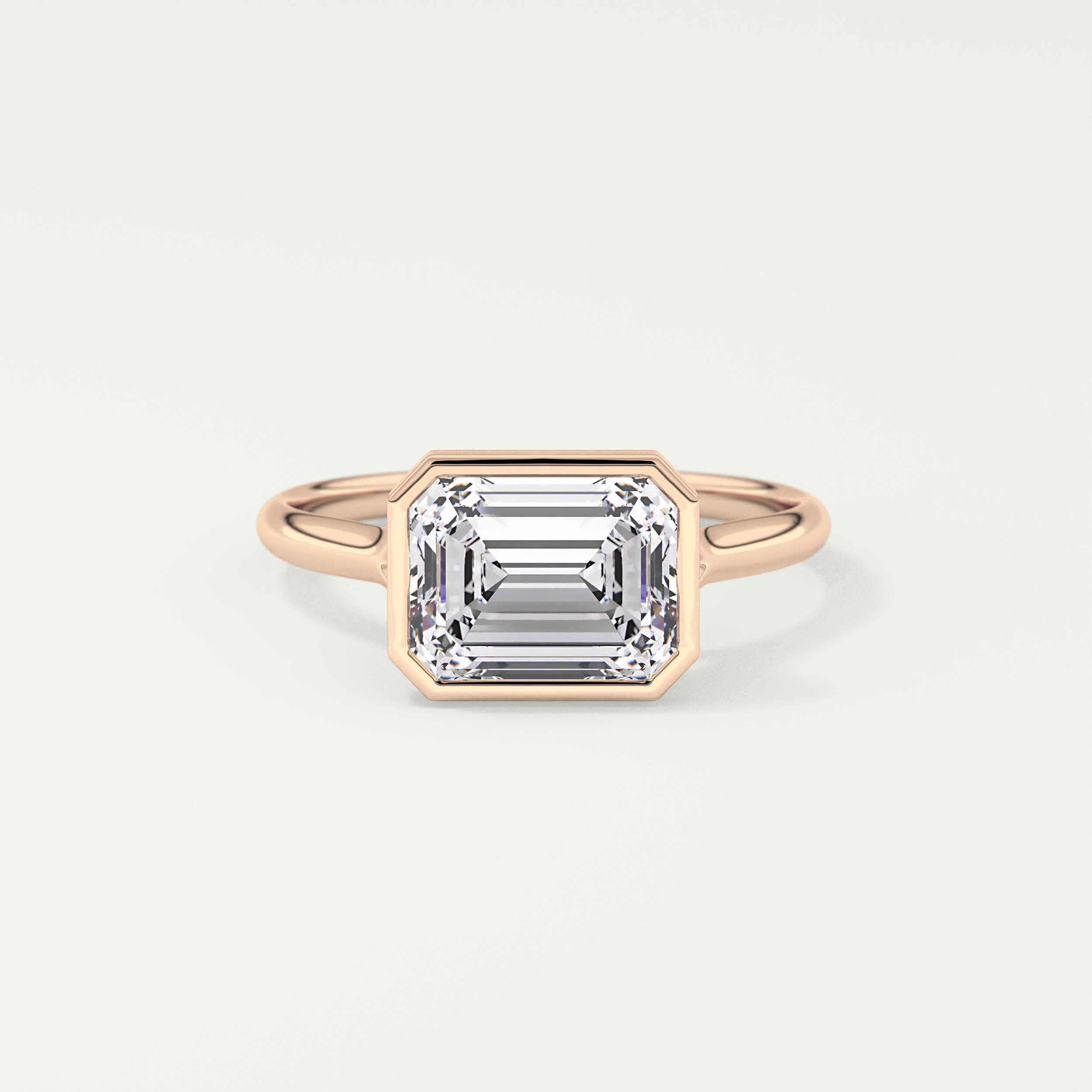 2.0 CT Est West Emerald Cut Solitaire Moissanite Engagement Rings 7