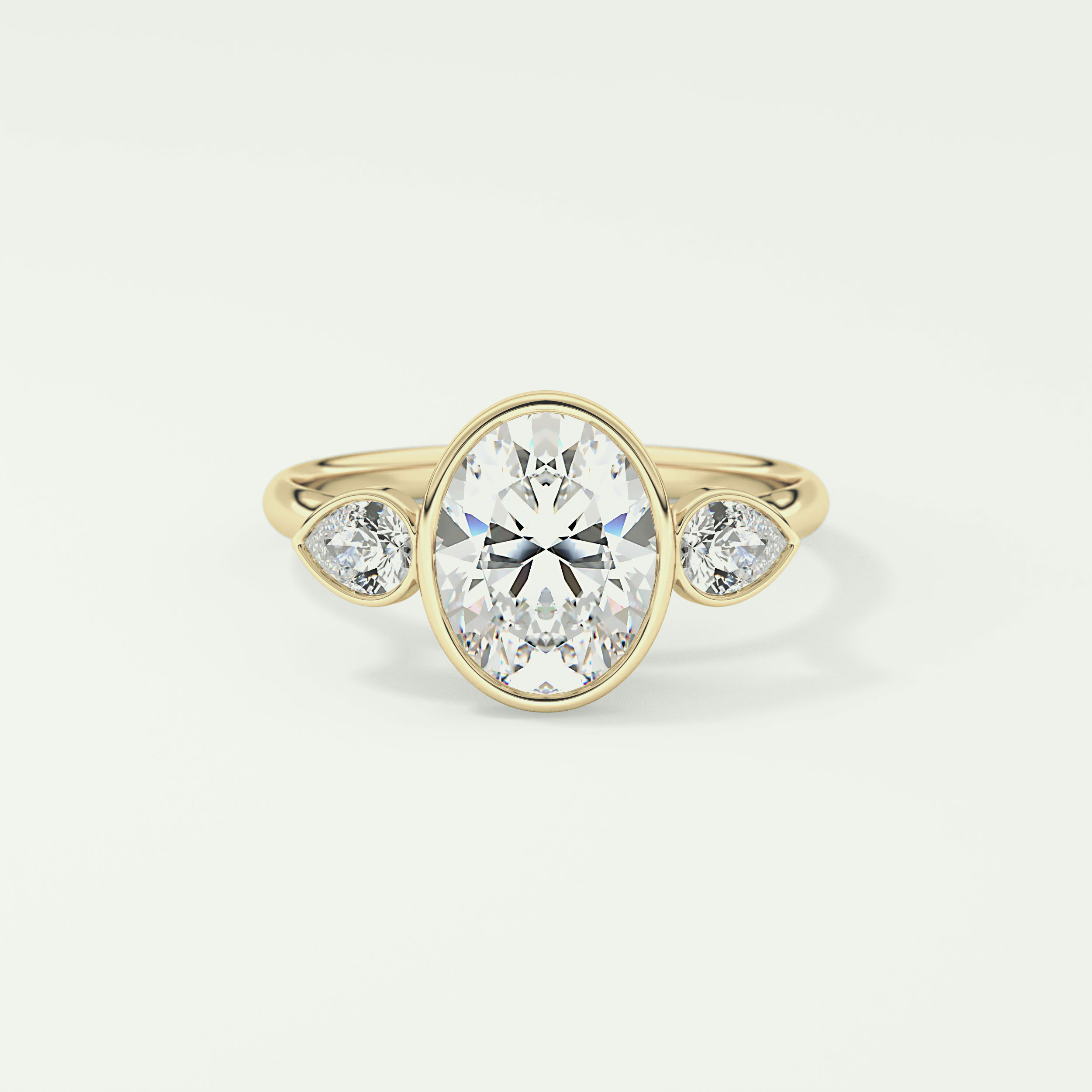 1.5 CT Oval Cut Three Stone Lab Grown Diamond Engagement Ring