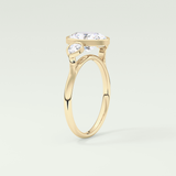 1.5 CT Oval Cut Three Stone Bezel Style Lab-Grown Diamond Engagement Ring 5