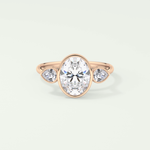 1.5 CT Oval Cut Three Stone Bezel Style Lab-Grown Diamond Engagement Ring 7