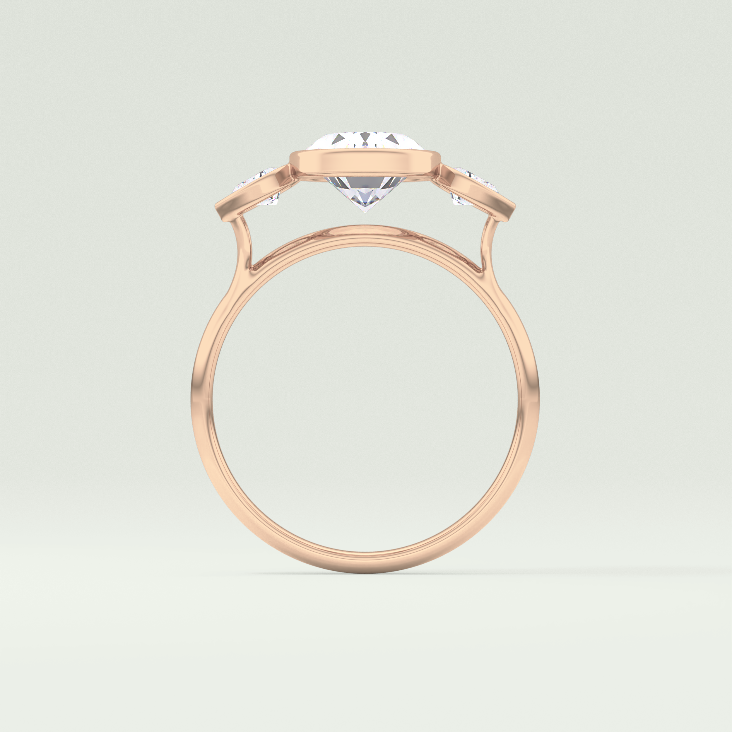1.5 CT Oval Cut Three Stone Bezel Style Lab-Grown Diamond Engagement Ring 12