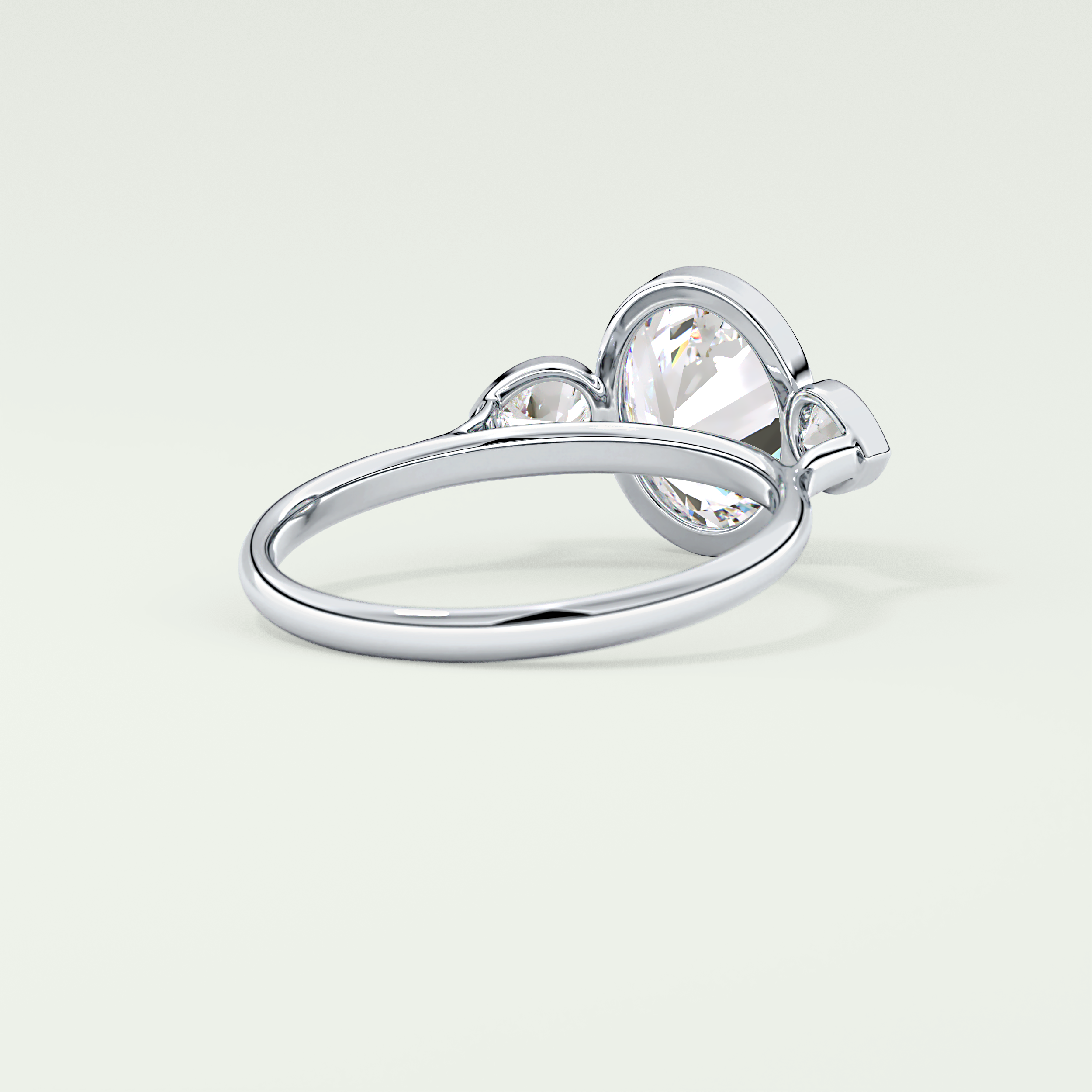 1.5 CT  Oval Cut Three Stone Moissanite Engagement Ring 14