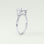 1.5 CT Oval Cut Three Stone Bezel Style Lab-Grown Diamond Engagement Ring 17