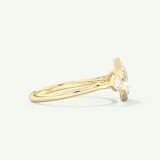 1.5 CT Pear Cut Three Stone Bezel Lab-Grown Diamond Engagement Ring