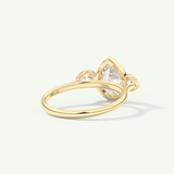 1.5 CT Pear Cut Three Stone Bezel Lab-Grown Diamond Engagement Ring
