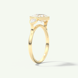 1.5 CT Pear Cut Three Stone Bezel Lab-Grown Diamond Engagement Ring