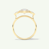 1.5 CT Pear Cut Three Stone Bezel Lab-Grown Diamond Engagement Ring