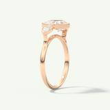 1.5 CT Pear Cut Three Stone Bezel Lab-Grown Diamond Engagement Ring