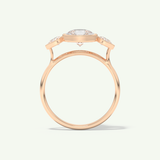 1.5 CT Pear Cut Three Stone Bezel Lab-Grown Diamond Engagement Ring