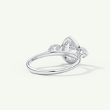 1.5 CT Pear Cut Three Stone Bezel Lab-Grown Diamond Engagement Ring