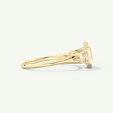 1.5 CT Asscher Cut Three Stone Bezel Lab-Grown Diamond Engagement Ring