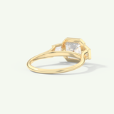 1.5 CT Asscher Cut Three Stone Bezel Lab-Grown Diamond Engagement Ring