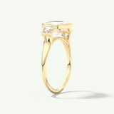 1.5 CT Asscher Cut Three Stone Bezel Lab-Grown Diamond Engagement Ring