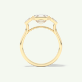 1.5 CT Asscher Cut Three Stone Bezel Lab-Grown Diamond Engagement Ring