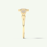 1.5 CT Asscher Cut Three Stone Bezel Lab-Grown Diamond Engagement Ring