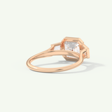 1.5 CT Asscher Cut Three Stone Bezel Lab-Grown Diamond Engagement Ring