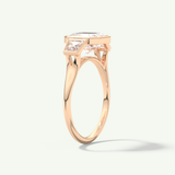 1.5 CT Asscher Cut Three Stone Bezel Lab-Grown Diamond Engagement Ring