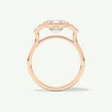 1.5 CT Asscher Cut Three Stone Bezel Lab-Grown Diamond Engagement Ring