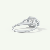 1.5 CT Asscher Cut Three Stone Bezel Lab-Grown Diamond Engagement Ring