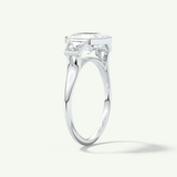 1.5 CT Asscher Cut Three Stone Bezel Lab-Grown Diamond Engagement Ring